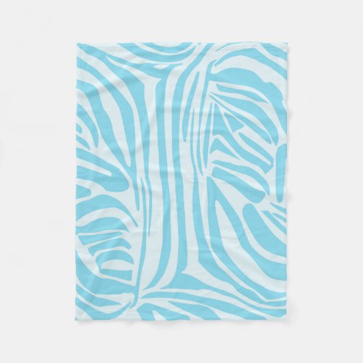 Couverture Polaire Motif Zèbre Bleu (Devant)