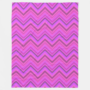 Couverture Polaire Motif zigzag à rayures roses