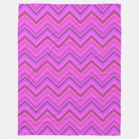 Couverture Polaire Motif zigzag à rayures roses (Devant)