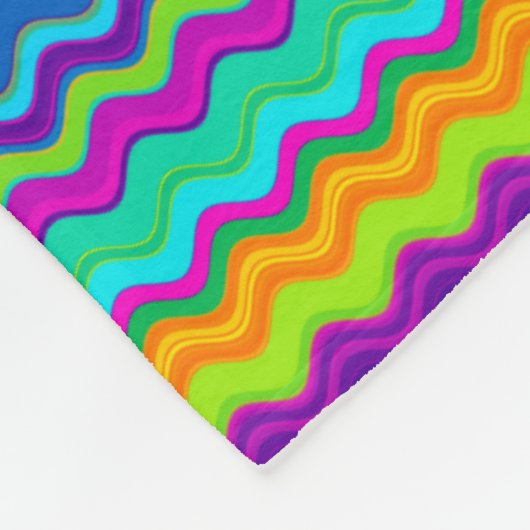 Couverture Polaire Motif Zigzag multicolore (Coin)