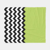 Couverture Polaire Motif Zigzag noir et blanc, Chevron, Vert (Devant (Horizontal))