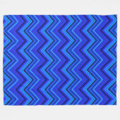 Couverture Polaire Motif zigzag rayures bleues (Devant (Horizontal))