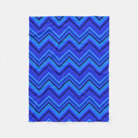 Couverture Polaire Motif zigzag rayures bleues (Devant)