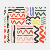 Couverture Polaire Motif, zigzags, lignes et courbes (Devant (Horizontal))