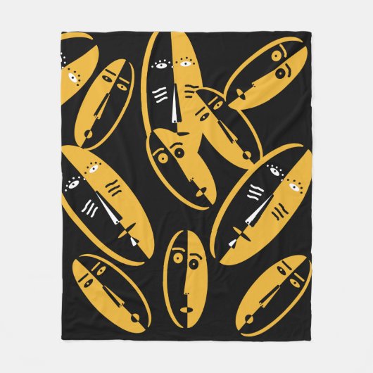 Couverture Polaire motifs abstraits du visage moderne (Devant)