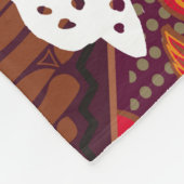 Couverture Polaire motifs batiks indonésiens avec plante très distinc (Coin)