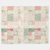 Couverture Polaire Motifs de courtepointe floraux rose menthe occiden (Devant (Horizontal))