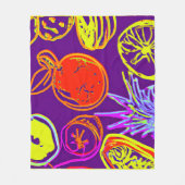 Couverture Polaire Motifs de fruits tropicaux au néon (Devant)
