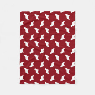 Couverture Polaire Motifs de silhouettes de chien Komondor rouge et b