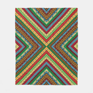 Couverture Polaire Motifs et symboles géométriques africains colorés