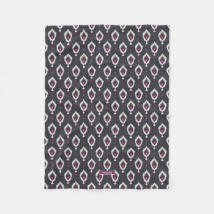 Couverture Polaire Motifs tribaux ikat noirs et violets chic