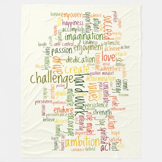 Couverture Polaire Motivation Mots #2 encouragement positif (Devant)