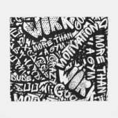 Couverture Polaire Motivation sportive : Graffiti Abstrait. (Devant (Horizontal))