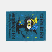 Couverture Polaire Motivational down syndrome awareness cat t21 (Devant (Horizontal))