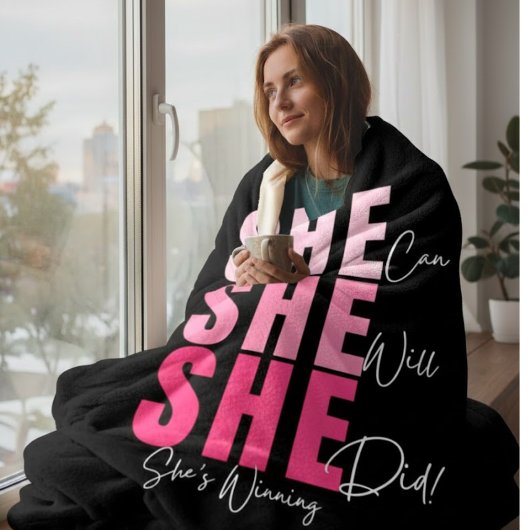 Couverture Polaire Motivational Fleece Blanket for Women