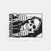 Couverture Polaire Motivationnel Rester Positif Squelette Grim Reaper (Devant (Horizontal))
