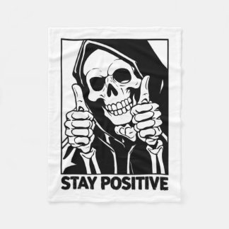 Couverture Polaire Motivationnel Rester Positif Squelette Grim Reaper
