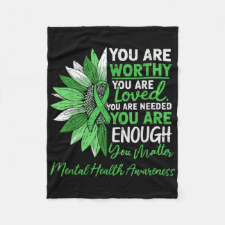 Couverture Polaire Motivationnel Santé mentale Guerrier vert