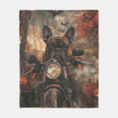 Couverture Polaire Moto à cheval Boxer Halloween effrayant (Devant)