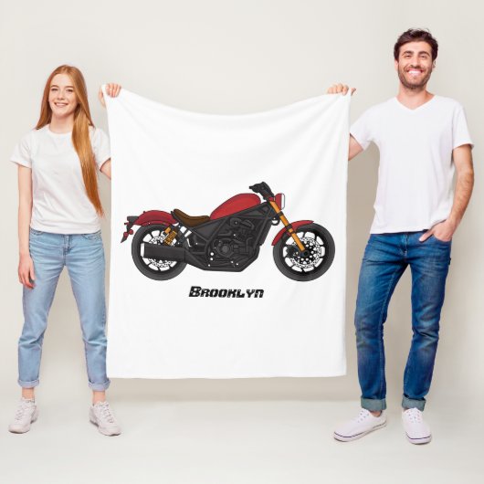 Couverture Polaire moto de style croiseur cool (En situation)