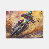 Couverture Polaire Motocross de nom personnalisé (Devant (Horizontal))