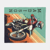 Couverture Polaire Motocross de nom personnalisé (Devant (Horizontal))