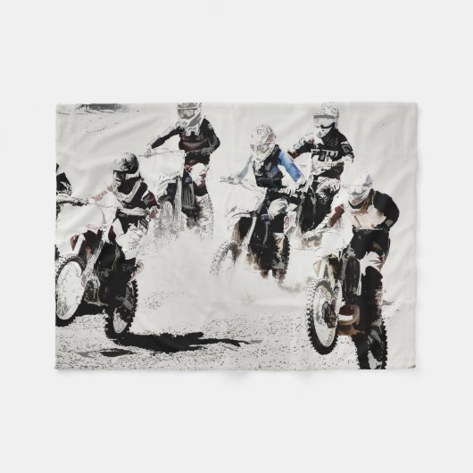 Couverture Polaire Motocross Dirt-Bike Racers (Devant (Horizontal))
