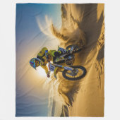 Couverture Polaire Motocross Rider équitation dans les dunes (Devant)