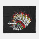 Couverture Polaire Motocyclette en chef indienne amérindienne (Devant (Horizontal))