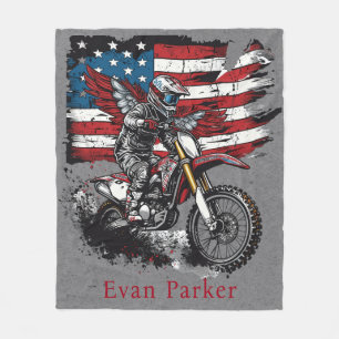 Couverture Polaire Motorbike États-Unis Drapeau 00e anniversaire Cade