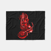 Couverture Polaire Motorcycle Heart Biker Valentines Day Rider Couple (Devant (Horizontal))