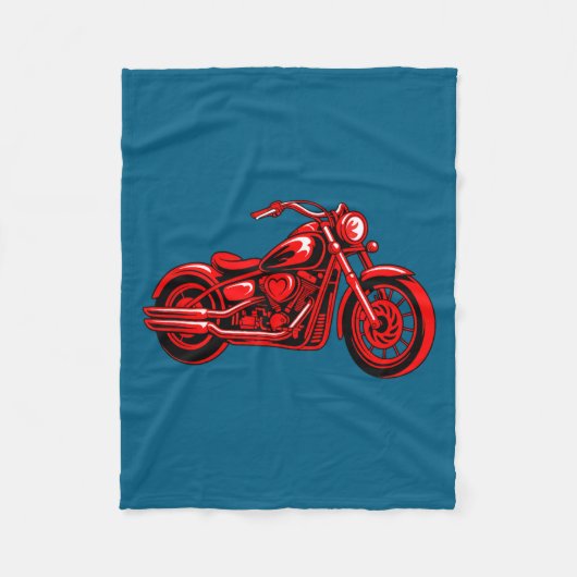 Couverture Polaire Motorcycle Heart Biker Valentines Day Rider Couple (Devant)