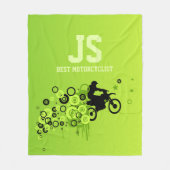 Couverture Polaire Motorcycliste cool | Vert (Devant)