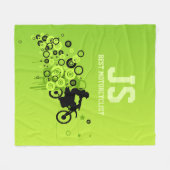 Couverture Polaire Motorcycliste cool | Vert (Devant (Horizontal))