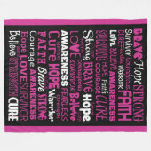 Couverture Polaire Mots De Sensibilisation...Cancer Du Sein Blanche-T (Devant (Horizontal))