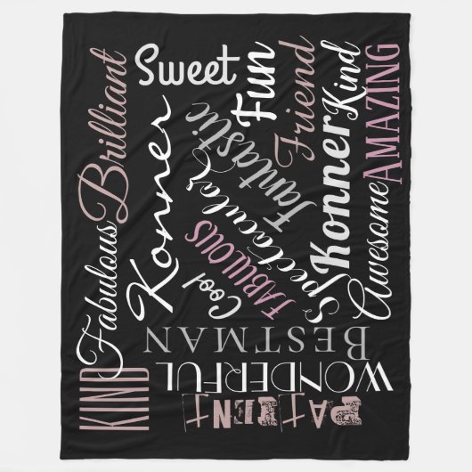 Couverture Polaire Mots Personnalisés Attributs Positifs Personnalisé (Devant)