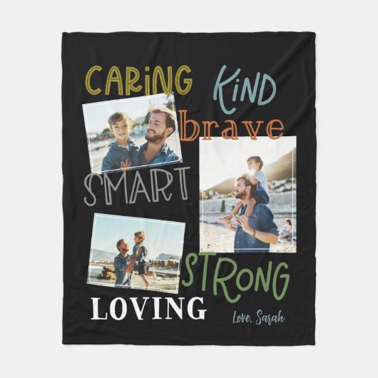 Couverture Polaire Mots pour Papa (Devant)