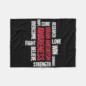 Couverture Polaire Mots Présents Cerveau Aneurysme Sensibilisation (Devant (Horizontal))