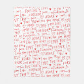 Couverture Polaire Mots romantiques Saint Valentin (Devant)