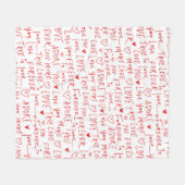 Couverture Polaire Mots romantiques Saint Valentin (Devant (Horizontal))