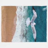 Couverture Polaire Mouette au-dessus de la mer (Devant (Horizontal))