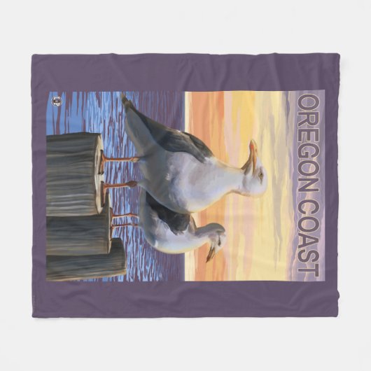 Couverture Polaire Mouettes de côte de l'Orégon (Devant (Horizontal))