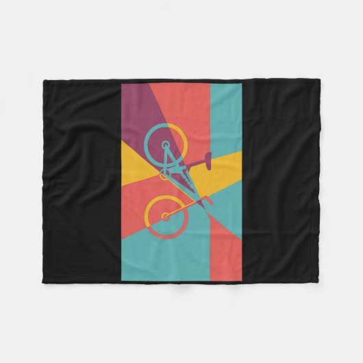 Couverture Polaire Mountain Biking Pop Art Effect Mtb Fully  (Devant (Horizontal))