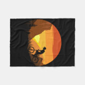 Couverture Polaire Mountain Biking Retro Sunset Trail Rider  (Devant (Horizontal))