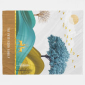 Couverture Polaire Mountain Deer Paysage Nature Stylé Nom de famille (Devant (Horizontal))