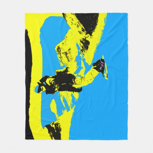 Couverture Polaire Mountain Snowboard - Snowboard Fleece Blanket (Devant)