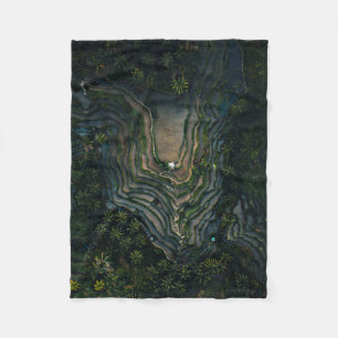 Couverture Polaire Mousse verte sur roche noire