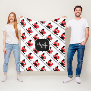 Couverture Polaire Moustache I vous votre monogramme de jour de