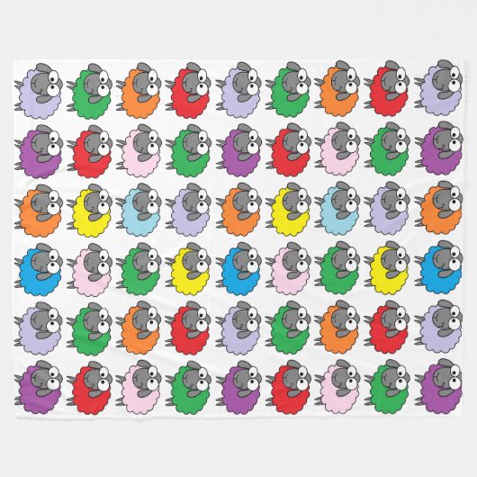 Couverture Polaire Moutons d'arc-en-ciel (Devant (Horizontal))