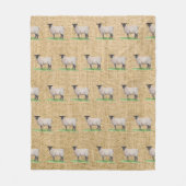 Couverture Polaire Moutons du Suffolk d'aquarelle (Devant)
